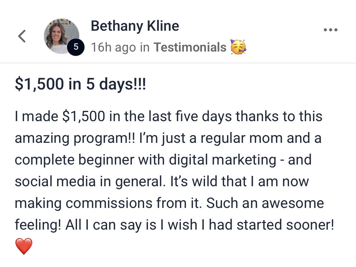 Testimonial from Bethany Kline